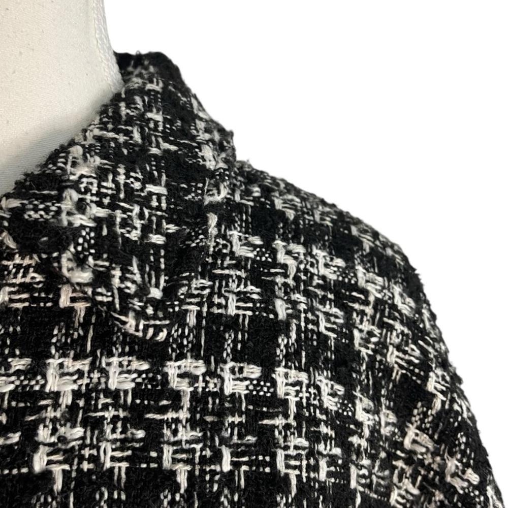 Rachel Zoe Houndstooth Zip-Up Jacket Black White - Picture 2 of 9
